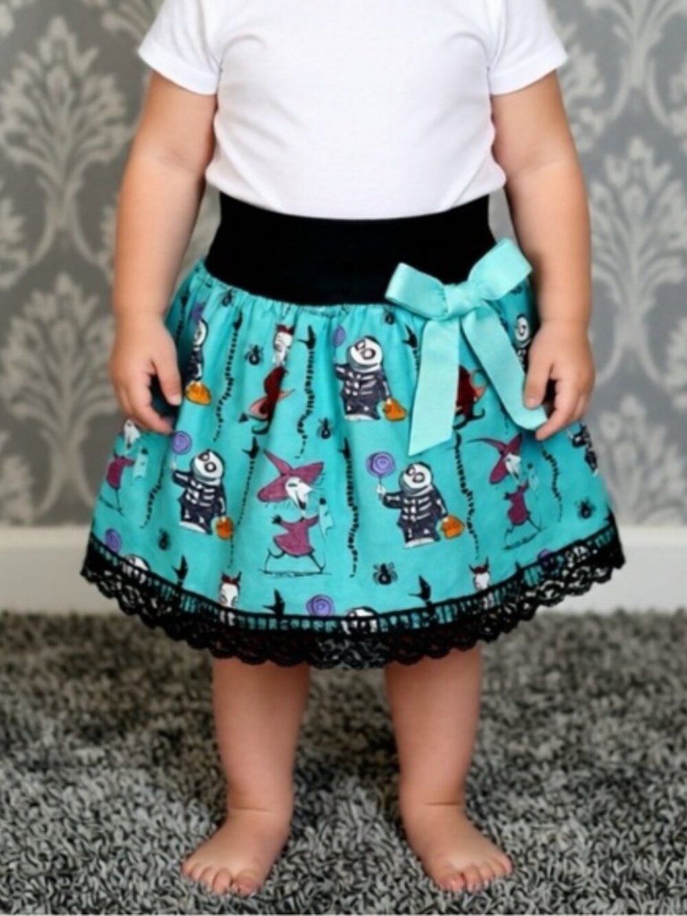 Nightmare Before Christmas Girls Skirt. Handmade